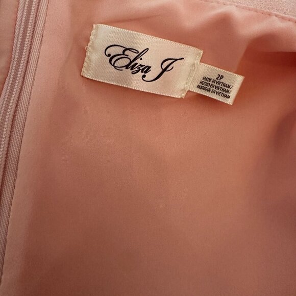 Eliza J Bell Sleeve Lace Inset Fit & Flare Pink Women's Dress Size 2 Petite - Picture 11 of 11